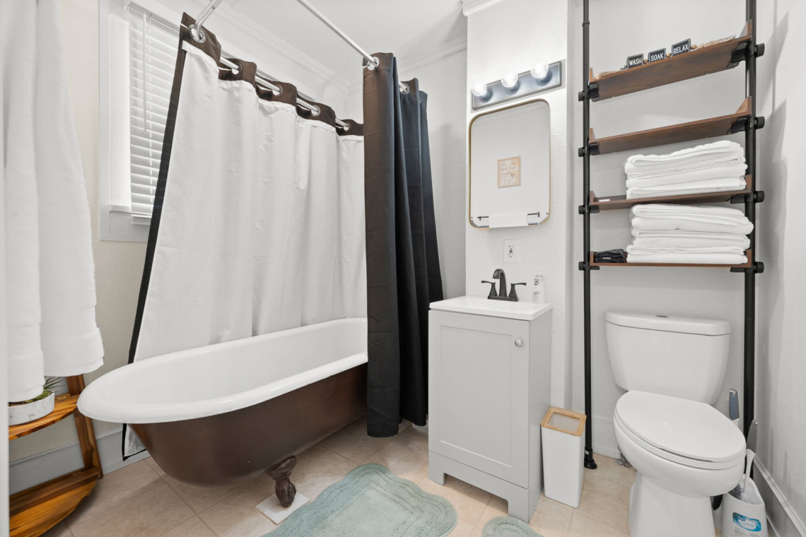 Bathroom with a clawfoot tub