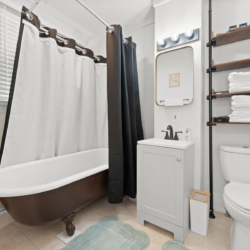 Bathroom with a clawfoot tub
